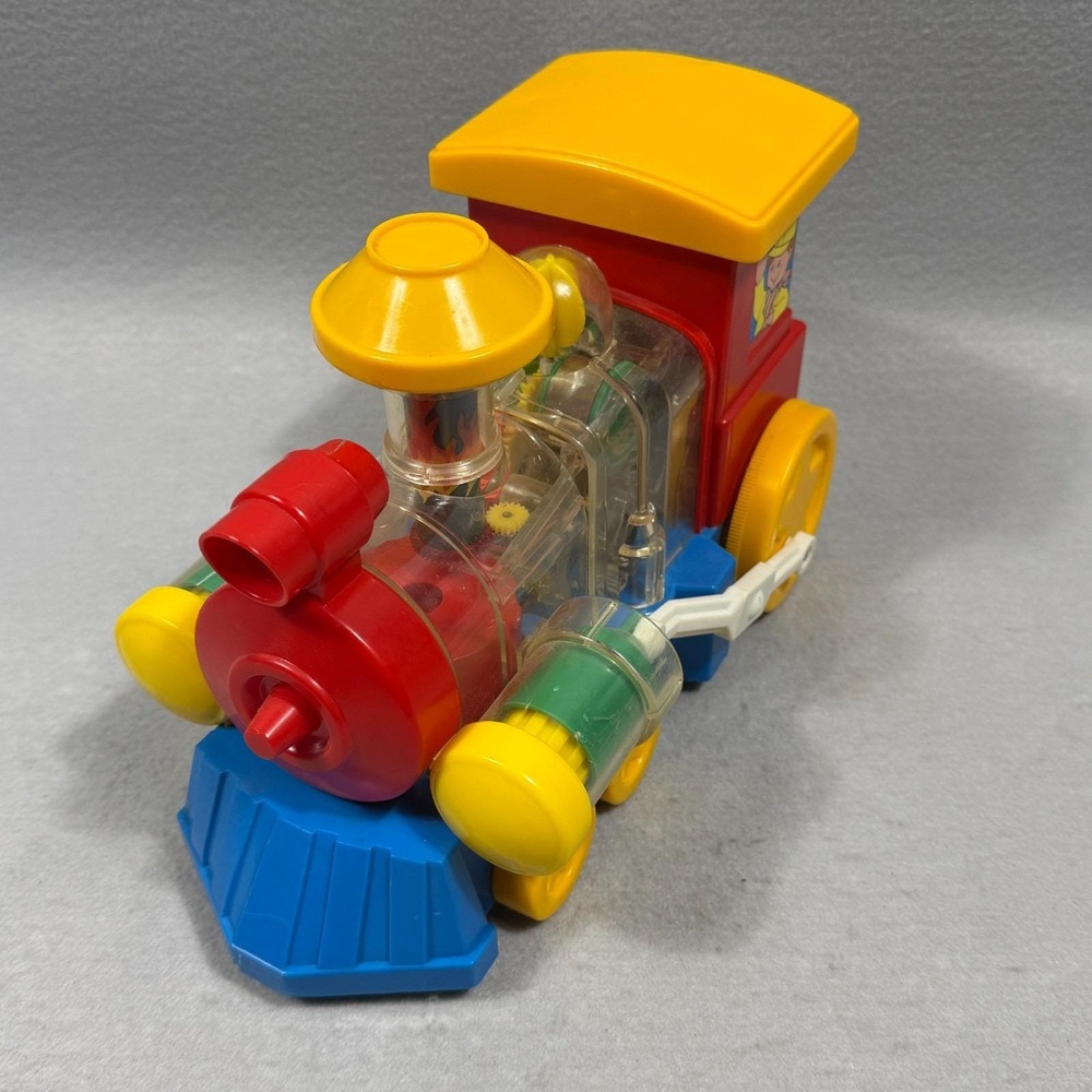 Vintage 1982 Playmate Playworld See Through Crank Toy Train 7890 Hong Kong